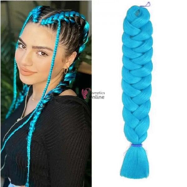 Coada de par afro impletita de  80 cm Premium 1 - Blue Sky 80A31